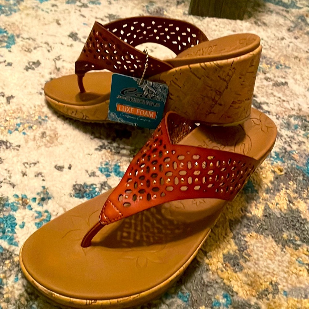 New & Never Worn Cali From Skechers- Luxe Foam Wedges. Size 9.